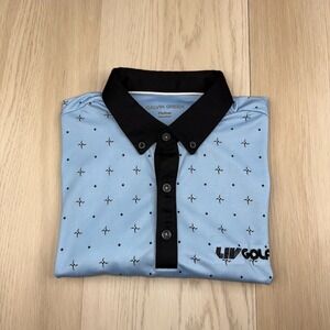 Galvin Green Mens Blue Marlow Ventil8+ Liv Golf Embroidered Polo Shirt Size M